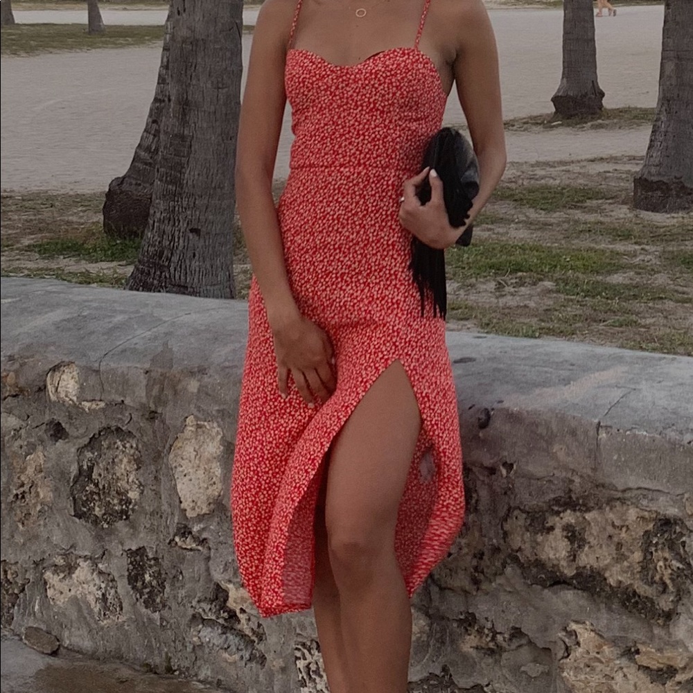 Floral slit dress